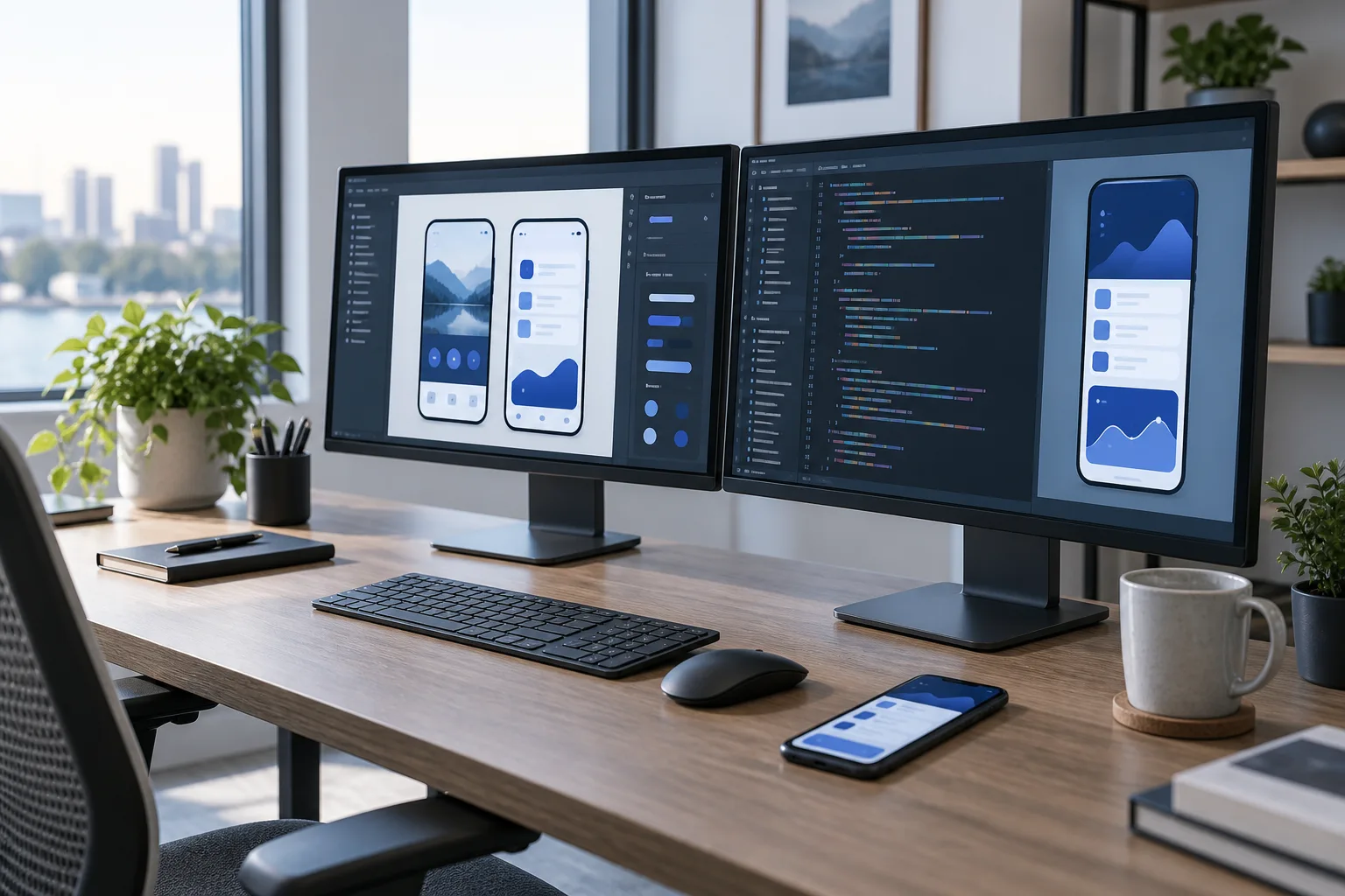 Custom mobile application interface and web software engineering